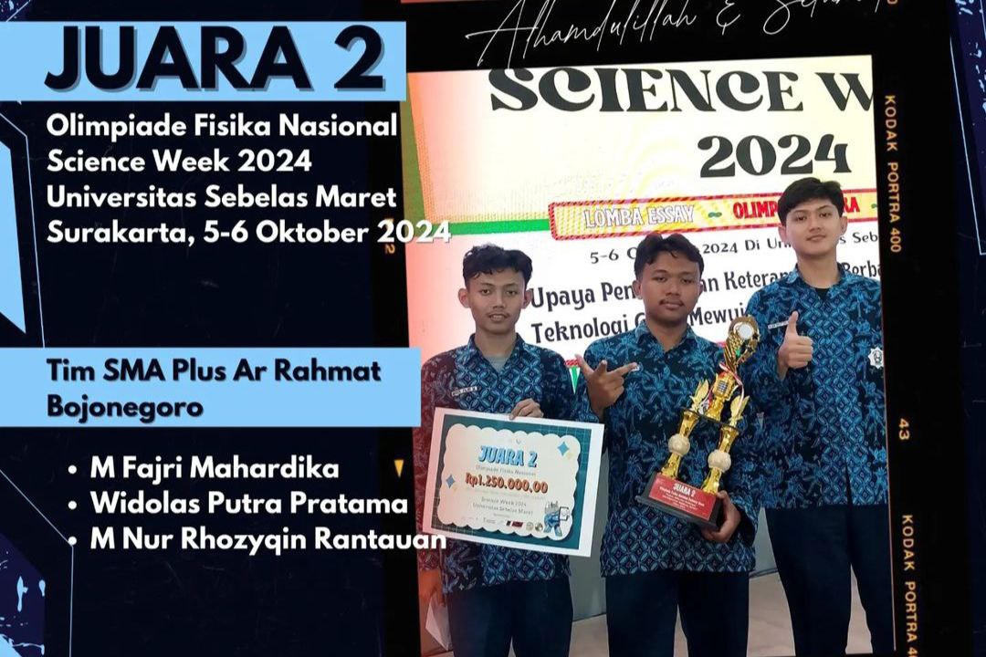 SMA Plus Ar Rahmat Bawa Pulang Juara 2 Olimpiade Fisika di Universitas Sebelas Maret